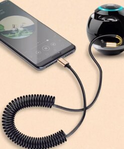 USB C to 3.5mm audio cable angle Spring Aux Speaker Cars Bowers & Wilkins px - Image 5