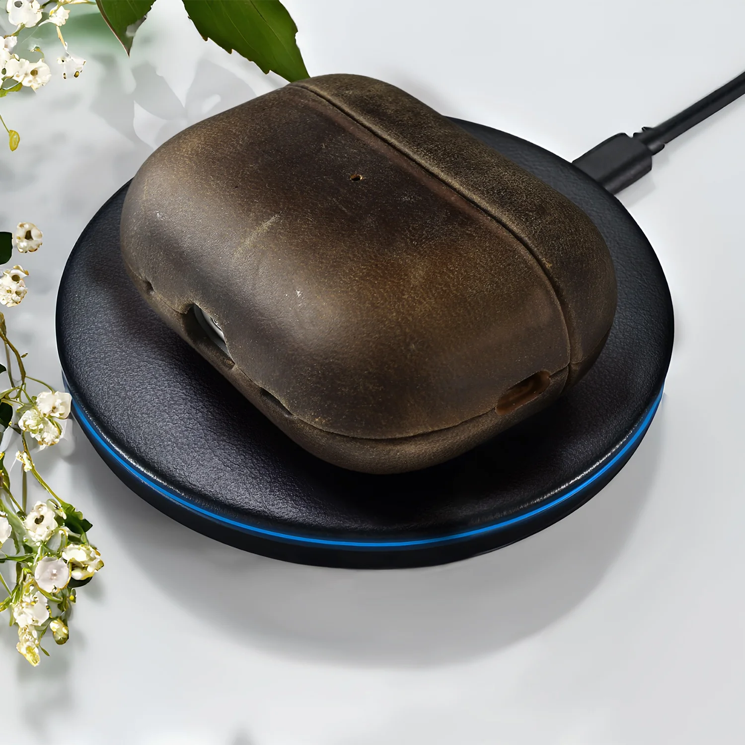 Genuine Leather Case Cover Airpods Pro 2 Cases Airpods 4 3 Handmade - Image 2