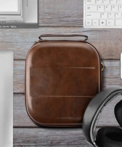 Sennheiser HD 600 599 598 Hard case cover bag brown leather - Image 5