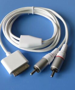 Alternative view of 30 pins Cable 2 RCA Audio adapter Splitter Aux Speaker Amplifier iPad 3 4 AV