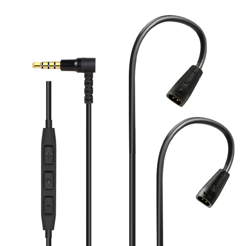 Ie80s IE80 Ie8i IE8 Microphone Vol Adjust Black TPE Headset Audio Cable 2.8mm SR 1.8mm