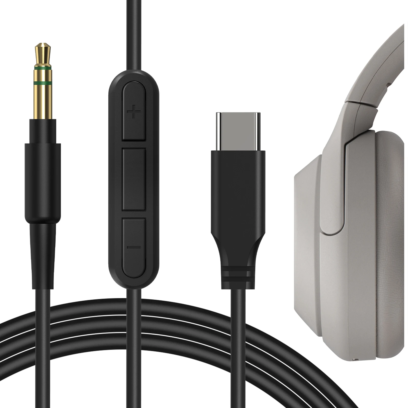 USB-C Audio Cable Mic Sony WH-1000XM4 1000XM3 Type-C Aux 1.2M
