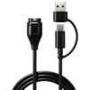 Type C + USB Charging Cable Garmin Fenix8 7 7S 7X 6 6S 6X 5 5X 5S Vivoactive 3 Forerunner 945 935 245 255 Dock