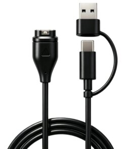Type C + USB Charging Cable Garmin Fenix8 7 7S 7X 6 6S 6X 5 5X 5S Vivoactive 3 Forerunner 945 935 245 255 Dock