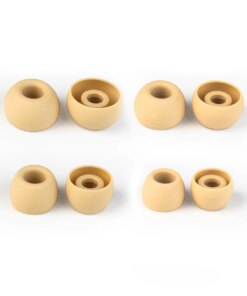 4mm Silicone Ear tips XS/S/M/L – 10.0mm / 11.2mm / 12.6mm / 13.5mm Beige Coffee Color