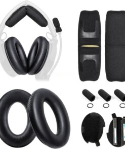 Ear Pads Headband Cushion Pad Kit for Bose A20 Aviation Headset with 3 Mic Covers